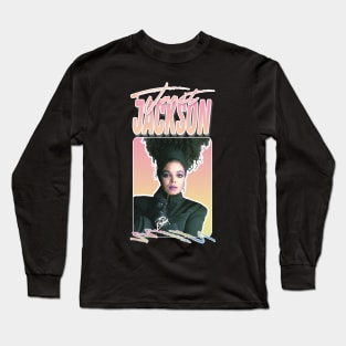 Janet Jackson /// Aesthetic Retro Fan Design Long Sleeve T-Shirt